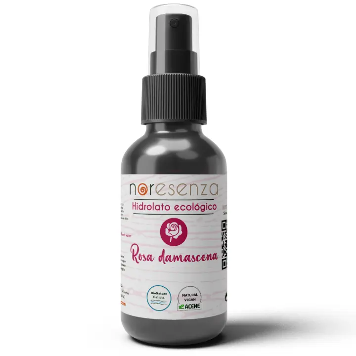 Tónico facial piel sensible NORESENZA Base Hidrolato Ecológico Rosa de Damasco - Hidrata - Equilibra Ph - Reafirma | Vegano - 1