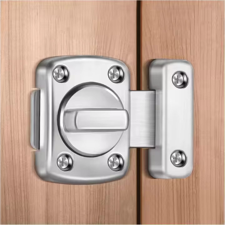 Cerradura de seguridad Night Latch de dos vías con pivote: cerradura sólida para uso en interiores y exteriores, ideal para baños y ventanas. - 1