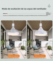 Ventilador De Techo LED Moderno Con Luz Invisibles Hojas De Ventilador E27 Control Remoto Y App 4 Velocidades Ajustables Silencioso - details 2