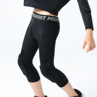 Leggings De Baloncesto Con Protecciones De Rodilla Tallas Para Deporte Entrenamiento Correr Capris Chico Pantalones De Compresión - details 2
