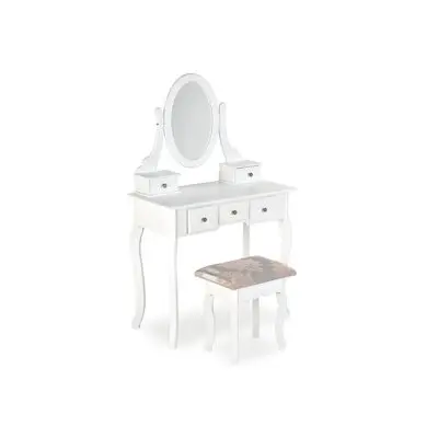 Tocador Houston 1358, Muebles ES, Espejo, Mate blanco, 80 x 130 x 40cm - 1