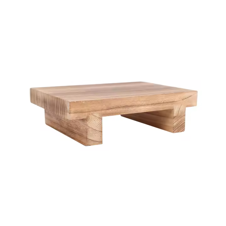 Taburete Otomano y Reposapiés de Madera para Interiores y Exteriores - 1