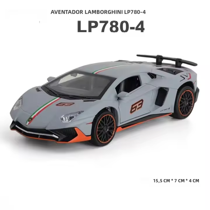 Modelo De Coche De Metal Diecast 1:32 Aventador LP780-4 SVJ Super Car Con Sonido Y Luz Regalo Para Coleccionistas Y Decoración Hogar - 1