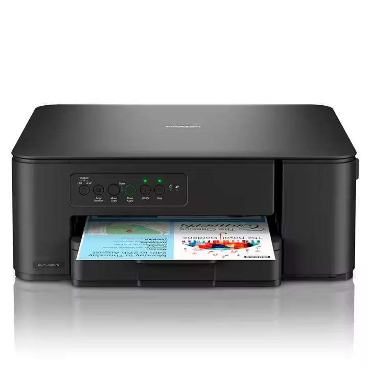 Impresora Inyección de tinta A4 Wifi BROTHER DCPJ1260WRE1  | Hasta 16 ppm, 10 ppm en color, 1200 x 6000 DPI, Negro - 1