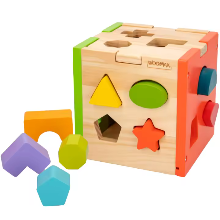 WOOMAX Cubo actividades encajar piezas madera - 1