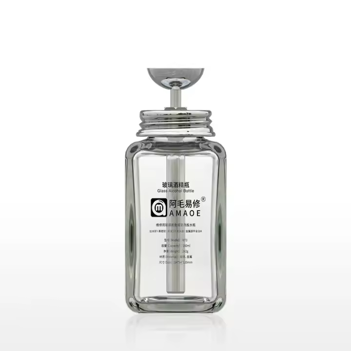 Botella De Alcohol De Vidrio Microporoso AMAOE M73 M74 200ml Con Tubo De Acero Inoxidable Anti-Expulsión Y Anti-Obstrucción - 1
