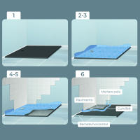 Lámina impermeable Cumifelt para baños, duchas de jardín, jacuzzi...  Kit impermeabilización: lámina con rejilla de acero inoxidable sellada y desagüe bote sifónico. Antihumedades - details 2
