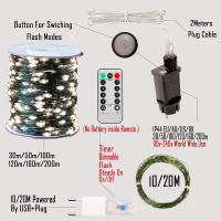 Luces De Hada Impermeables Verdes Con Control Remoto 200M Decoración Para Bodas Navidad Y Halloween Cuerda De Luces LED De 8 Modos - details 5