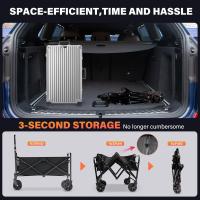 DASCK Carro Plegable 120 kg | Metálico con Mango Ajustable y Ruedas 360° | Tela Resistente Oxford 600D - details 1