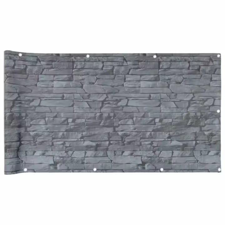 Pantalla DE PRIVACIDAD DE Balcón PVC look Piedra gris 600x90 cm - 1