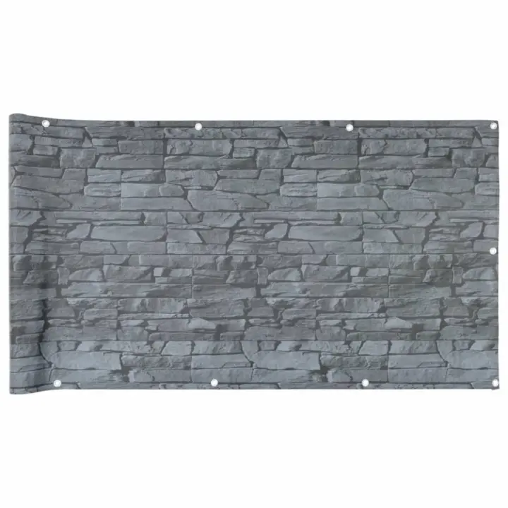 Pantalla DE PRIVACIDAD DE Balcón PVC look Piedra gris 600x90 cm - 1