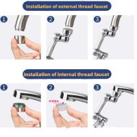 Extensor De Grifo Universal Rotativo 1080° Filtro Removible Accesorios De Cocina Y Baño Anti Salpicaduras Modo 1 - details 8