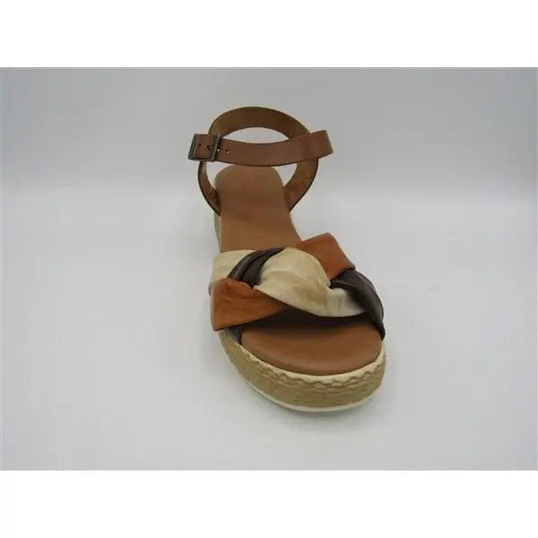 SANDALIA SEÑORA DE PIEL, LOLA CANALES 2100, plataforma de 2cm, cuña de 5cm, fabricada en España - 1