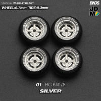 BNDS Rines De Aleación Con Neumáticos De Goma Para Vehículo De Escala 1/64 Estilo JDM VIP 8.3mm Conjunto De 4 Piezas Accesorios Detallados Para Modelo De Coche - details 42