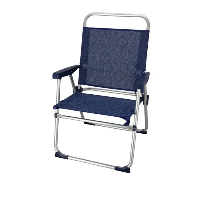 UD - Silla de Playa Plegable de Aluminio – Azul Oscuro, 90x56x51cm | Ligera, Resistente y Portátil - 1