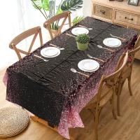 Mantel Negro Y Dorado Con Brillo Para Fiestas De Cumpleaños Y Bodas Decoración De Mesa En Tela Color Oro Y Rosa - details 6