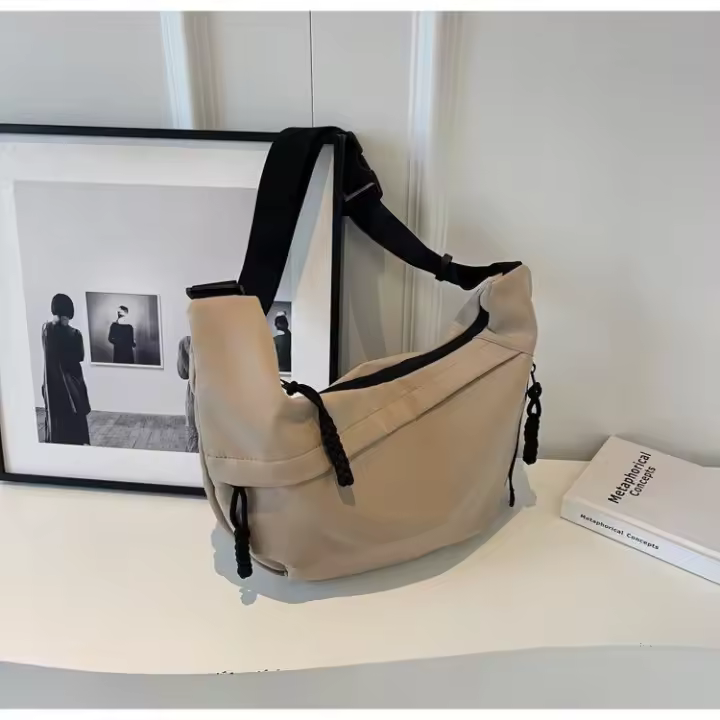 Bolso Transversal De Oxford Popular 2025 Para Mujer Y Hombre Color Sólido Con Cierre De Cremallera Bolso De Hombro Casual Para Estudiantes Y Commutadores - 1
