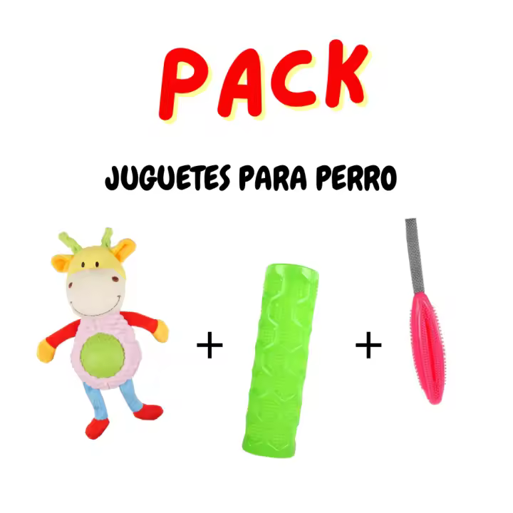 PACK de 3 Juguetes para perro Platz K9 S.L. - Diferentes texturas y materiales para entretener a tu mascota - 1