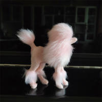 Figura De Poodle Rosa De 4 Pulgadas Peluche Simulación Perro Juguetes Regalo Artesanías Decoración Para El Hogar - details 9