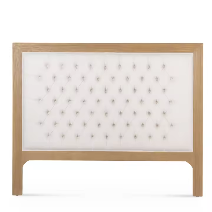 Wabi Home - Cabecero Minim  - Color madera y tapizado capitoné crudo - 1