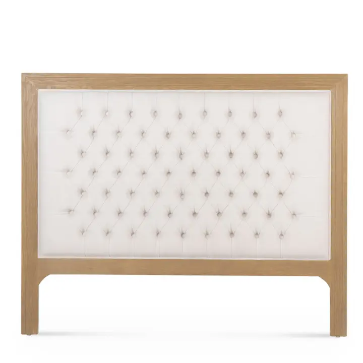 Wabi Home - Cabecero Minim  - Color madera y tapizado capitoné crudo - 1