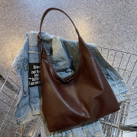 Bolso De Hombro Vintage Para Mujer Con Gran Capacidad Y Correa Cruzada Retro Tote Para Comunicación Material PU Sólido - details 4