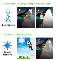 Lámpara Solar LED Potente Con Sensor De Movimiento Impermeable Luz De Jardín Solar Moderna Para Calle Y Paseo Exterior - details 8
