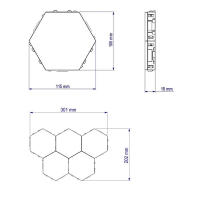 Lámpara De Pared LED Hexagonal Con Interruptor Táctil Smart Home Para Dormitorio Y Sala De Estar Luz Nocturna Cuantum AC 110 220V - details 7