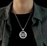 Collar Grueso Hombre Cadena grande Acero inoxidable Cadena Celta Gruesa Vintage colgante Cruz simbolo Nórdico Joya60 cm - details 3