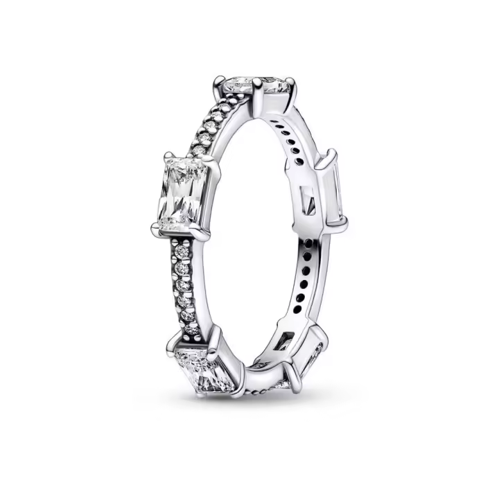 192397C01 - Anillo en plata de ley Barras Rectangulares Brillantes en Pavé   192397C01 PANDORA Silver  Anillo Pandora original - 1