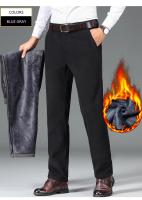 Pantalones Casuales De Corduroy Para Hombre Invierno Grueso Y Cálido Estilo Clásico Recto Trousers Térmicos De Fleece Moda Negocios - details 11