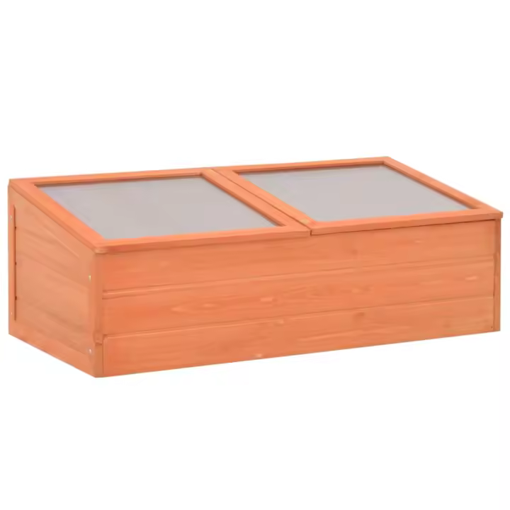 vidaXL Invernadero Madera Invernáculo Jardinera Plantador Sembrador Dimensiones 100 x 50 x 34 cm, 180 x 57 x 62 cm - 1