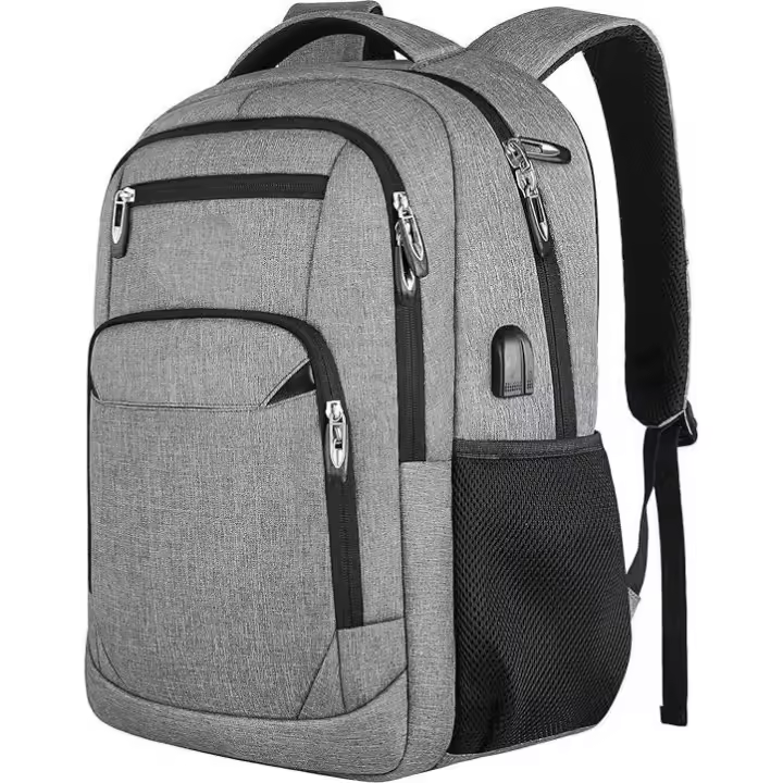 Mochila para hombres, niños, niñas, mochila de escuela secundaria, compartimento para computadora con puerto de carga USB - 1
