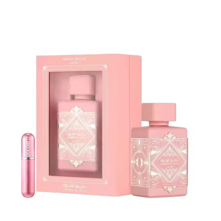 Perfume Noble Blush  Lattafa badee al oud Eau de Parfum 100ml, Fragancia Femenina Floral y Dulce de Larga Duración + REGALO Atomizador Recargable 5ml Drikanbest - 1