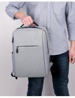 Bolsos,1PC Mochara gris para portátil de Negocios, Bolsa de viaje Ligera de Tela con Correa ajustable, cerre de Cremallera, forro de poliéster, detalle de Hilo de Coser, diseño de Cordones PARA LA Escuela, Actividades al Aire Libre - details 5