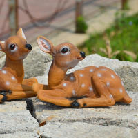 2Pcs Estatua De Ciervo Sika Adorno De Arte Y Manualidades Modelo Animal Para Decoración De Jardín Al Aire Libre - details 1