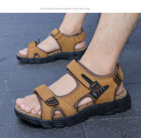 Sandalias De Cuero Genuino Para Hombre Verano Zapatillas De Playa Y Senderismo Antideslizantes Y Resistentes Al Desgaste Suaves De Goma Para Exterior - details 9