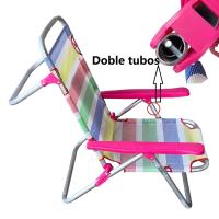 Maxia Market - Silla Tumbona plegable de playa 5 Posiciónes con estructura de aluminio y tejido textilen, transpirable y fresco - details 3