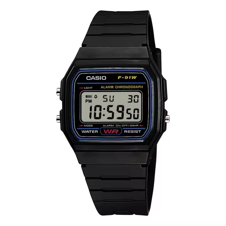CASIO F-91W-1YER, reloj digital, reloj de pulsera, reloj, negro, unisex, retro, casual, NUEVO - 1