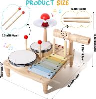 Set De Batería De Madera Para Bebés Juguete Musical Montessori Instrumentos De Percusión Para Niños De 3 a 6 Años - details 6