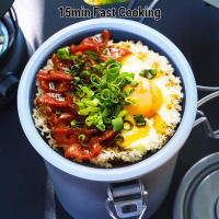 Lixada Sartén De Arroz Multifuncional Para Camping Y Viajes Titanium Resistente Al Desgaste Con Utensilios De Cocina Para 1-2 Personas - details 4