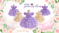 Vestido De Princesa Para Niñas Sin Mangas Vestido De Boda De Malla Con Mariposa Tridimensional Vestido De Cumpleaños De Fiesta De Noche Para Bebés De 1-5 Años - details 0