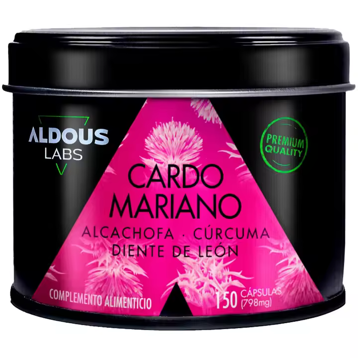 Aldous Cardo Mariano con Curcuma, Alcachofa, Diente de Leon y Desmodium - Suplemento Multivitaminas - 1