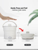 Mini Olla Eléctrica Plegable 220V Multifuncional Para Cocinar Y Almorzar En Dormitorio Olla Para Noodles Y Vaporizador Para Viajes - details 12