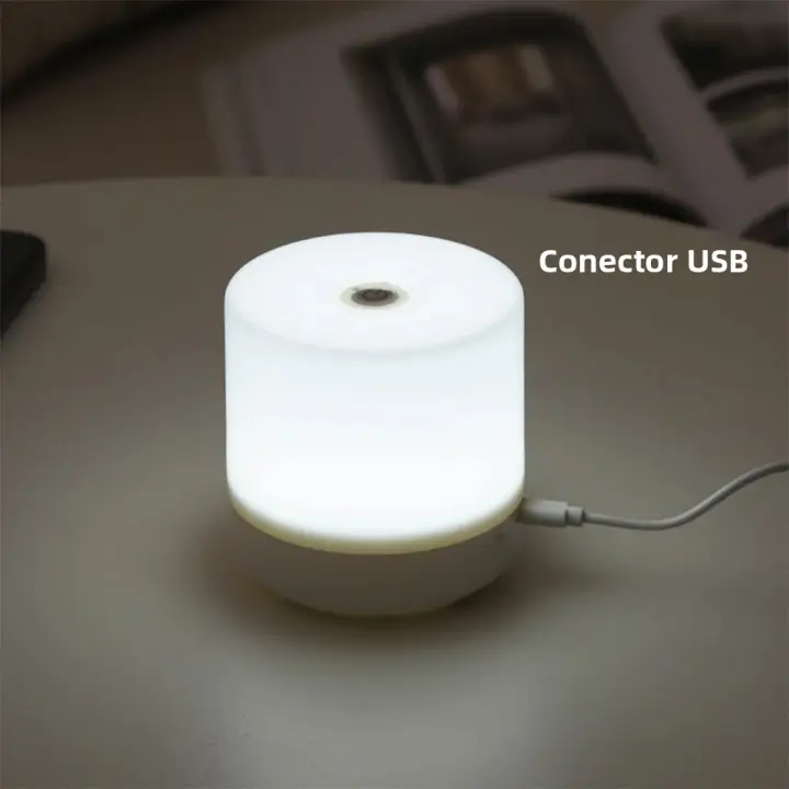 Lámpara De Noche LED Recargable Toque USB Para Dormitorio Luz De Lectura Con Protección Ocular 3 Colores Regulable Sin Pasos - 1