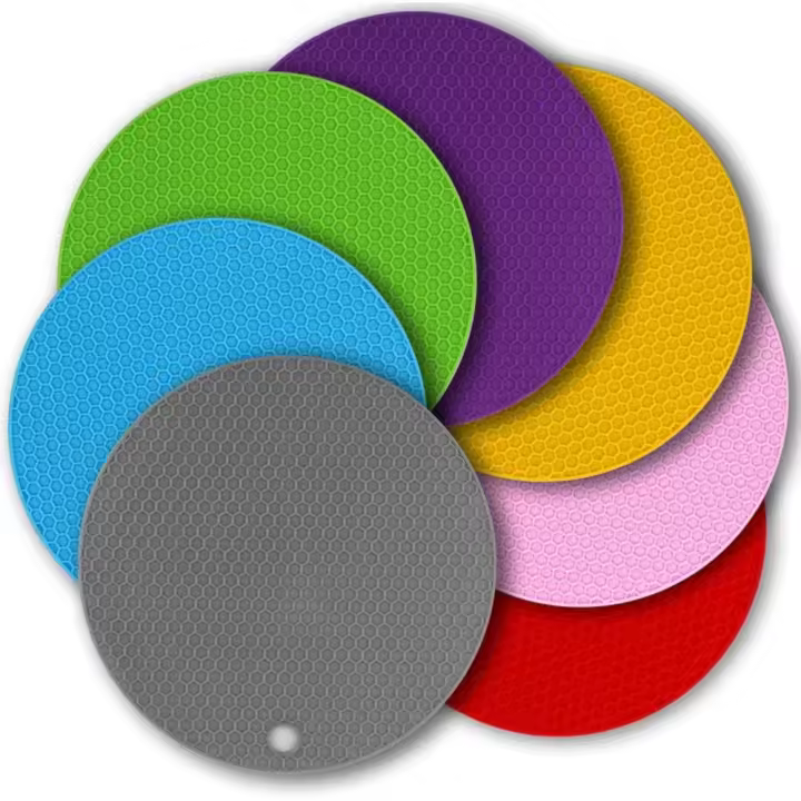 Alfombrilla de silicona, almohadilla de silicona celular multifunción, almohadillas calientes, alfombrilla de aislamiento de silicona antideslizante, 7 paquetes - 1