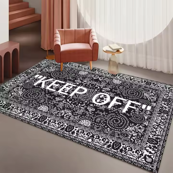 Alfombra No Esmerilada Antideslizante Absorbente De Agua Resistente a Manchas Para Sala De Estar Dormitorio Decoración Del Hogar Moderna Polyester 100% - 1