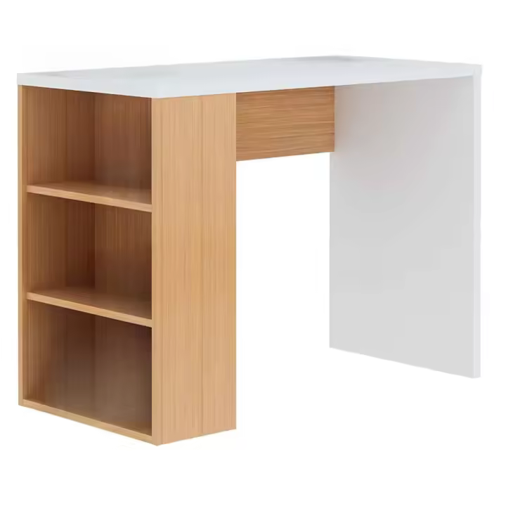 Suinplas Decoraciones MESA ESCRITORIO CON ESTANTERIAS  K-861  BLANCO Y ROBLE - 1