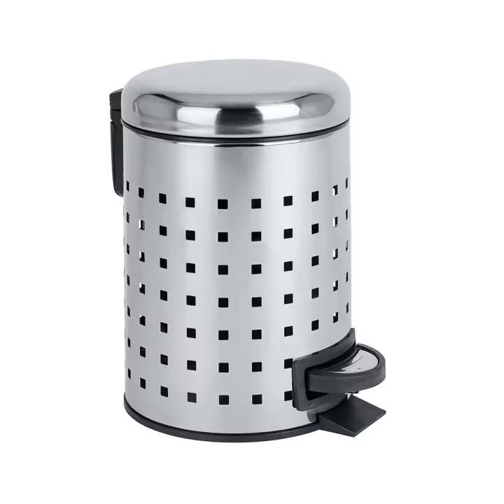 CUBO DE PEDAL DE ACERO INOXIDABLE LEMAN, PERFORADO, 3L 22445100 WENKO - 1
