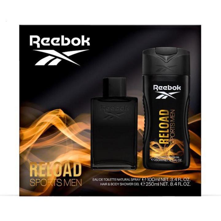 REEBOK Reload Sports Men Eau de Toilette aromática amaderada para hombre 100 ml + gel de ducha y baño 250 ml / Estuche — oferta en Miravia